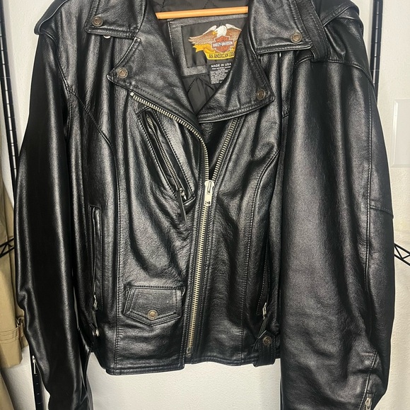 Harley-Davidson Black Leather Motorcycle Jacket - Picture 8 of 8